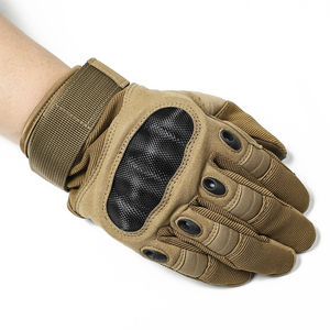 Gants tactiques en cuir véritable à doigts complets pour hommes, compatibles écran tactile, pour le sport, le fitness, les activités de plein air, la moto, la pêche et les soirées - Product Image 2