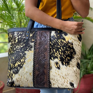 Exclusive Branded Fashion <b>Tote</b> Bag Luxury Women Hand Tooled Carving Cowhide Fur Leather Bag Great Collection Of Ladies Purse - Product Image 2