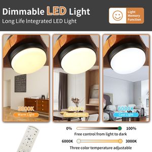 52\" 3 Solid Wood <b>Leaf</b> LED Ceiling Fan with <b>Lights</b> - Product Image 3