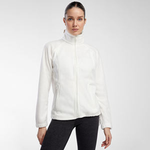 Veste de ski en polaire blanche personnalisée pour femme, couche intermédiaire thermique, vêtements de sport d'hiver pour l'extérieur, coupe-vent, fermeture éclair intégrale, softshell, manteau chaud pour la neige - Product Image 1