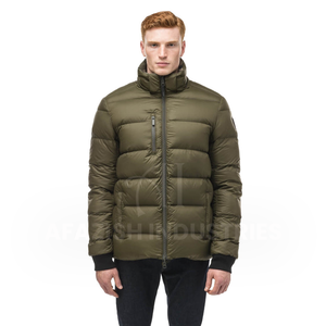 แจ๊กเก็ตขนเป็ดแขนยาวคอปกตั้งสีเบจแจ็กเก็ตขนเป็ดสำหรับฤดูหนาวของผู้ชายตามสั่งแบบ2022 - Product Image 4