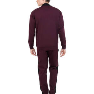 Ensemble de survêtement bordeaux personnalisé pour homme 2026 – Tissu personnalisable, col montant, fermeture éclair, coupe droite - Product Image 3