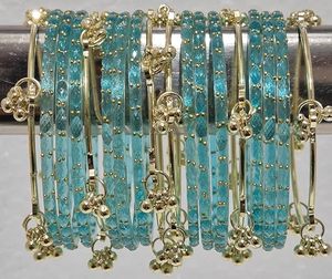 Highest Selling Viral Trendy Multicolor Golden Kashmiri Jhumki <b>Bangles</b> <b>Set</b> Bridal Wedding Party Wear Premium Wholesale Price - Product Image 4