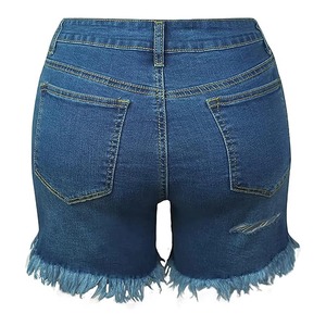 Fabricant de jeans – Nouveauté été : Short en jean décontracté pour femme, coupe large, taille haute, délavé, uni, style baggy - Product Image 4
