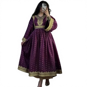 ชุดเดรสลูกไม้สไตล์อัฟกานิสถานสมัยใหม่สำหรับผู้หญิง สีสันปรับแต่งได้ ความยาวระดับเข่า ทรงเอไลน์ เหมาะสำหรับงานแต่งงานและงานปาร์ตี้ - Product Image 1