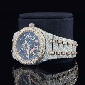 Montre Hip Hop de Luxe Haut de Gamme en Acier Inoxydable avec Diamants Moissanite et Mouvement à Quartz, Très Demandée - Product Image 2