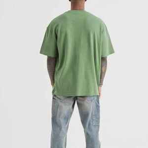 Camisetas de Hombre OEM 100% Algodón, Corte Holgado, 200gsm, Peso Pesado, Lavadas, Transpirables, de Secado Rápido, Estilo Hip Hop, Camisetas Lisas - Product Image 3