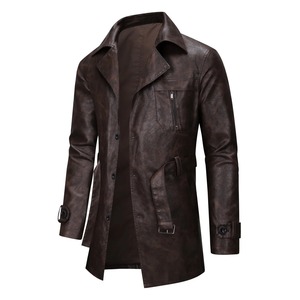 Chaqueta de Motocicleta de Invierno para Hombre, de Cuero Genuino Negro, Diseño Sólido, Impermeable, con Forro de Sherpa y Cuello Abatible - Product Image 3