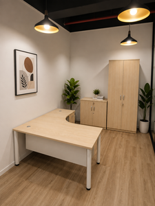 Modern Durable L Shape U Leg Conference <b>Office</b> <b>Table</b> 3D Pedestal Storage Chipboard Construction Melamine <b>Office</b> <b>Office</b> Furniture - Product Image 1