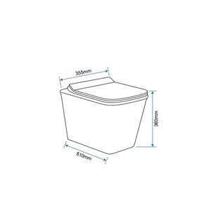 Inodoro Cerámico Moderno de Una Pieza ASTON, Montado en el Suelo, con Sifón en P, para Baño de Villa - Product Image 3