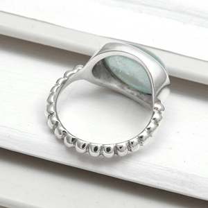 Anillo de piedra preciosa de aguamarina natural hecho a mano con plata de ley 925, anillo artesanal de estilo bohemio a precio de mayorista. - Product Image 2