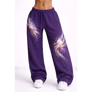 Pantalon de survêtement d'hiver pour femme, confortable, 100 % coton, coupe classique, imperméable, séchage rapide, pour l'entraînement physique, les tenues décontractées et la détente - Product Image 1