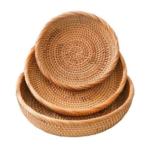 Venta caliente Cesta de almacenamiento de ratán natural con asas Uso diario sostenible Colorido funcional Hecho en Vietnam - Product Image 6