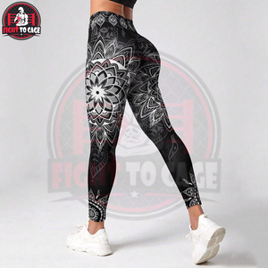 Pantalones de Yoga Personalizados de Cintura Alta con Estampado de Mandala para Mujer, Leggings Sublimados para Gimnasio, a Prueba de Sentadillas, Control de Abdomen, Mallas Deportivas - Product Image 4