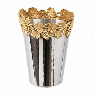 Luxury Stainless Steel <b>Ice</b> <b>Bucket</b> With <b>Gold</b> Leaf Branch Handles Premium Metal Wine Chiller & Champagne Cooler Tub For Hotel - Product Image 6