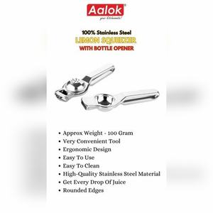 Lightweight 100g Stainless Steel Citrus Squeezer with Bottle Opener Hand Press <b>Lemon</b> Lime <b>Juicer</b> Tool Made in India - Product Image 2