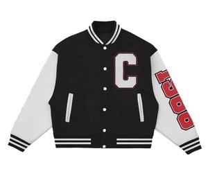 Chaqueta Varsity personalizada de invierno de alta calidad con mangas de cuero de béisbol universitario Letterman de lana chaqueta Varsity para hombres - Product Image 3