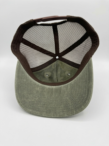 Custom Wax Canvas Trucker Hat Vintage Cap Design Woven Patch High Quality Brown Mesh <b>Metal</b> <b>Eyelet</b> Snapback Hat For Hunting - Product Image 2