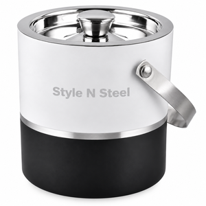 Stainless Steel Double Wall <b>Ice</b> <b>Bucket</b> Round Beverage Tub <b>with</b> <b>Lid</b> and Handle for Wine Cooler Party Dining - Product Image 1
