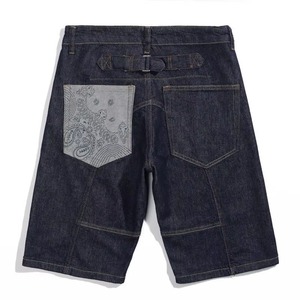 Shorts de Mezclilla Rectos Casuales de Verano, Diseño Personalizado, Alta Calidad, Ecológicos, 100% Algodón, Transpirables, con Botones y Bordados, OEM - Product Image 2