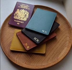 <b>Passport</b> <b>Holder</b> Wallet for Unisex RFID Blocking Short Length Leather Travel Wallet Airport Essentials - Product Image 1