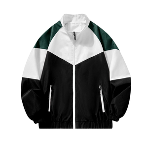 Blouson coupe-vent homme style sportif à blocs de couleur, col montant, fermeture éclair, en polyester, pour l'automne - Product Image 4