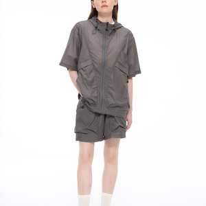 OEM Unisex Lightweight Sun Protection Clothing Sportwear Suit Custom Men Windproof Nylon Windbreaker Jacket Shorts Set <b>Tracksuit</b> - Product Image 2