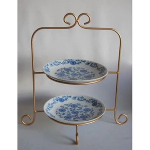 Elegant Iron Metal Plate Rack Black Finished Perfect For Kitchenware <b>Tabletop</b> Standing Multifunction Plate <b>Storage</b> Holder - Product Image 4