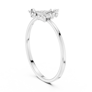Anillo Minimalista de Oro Amarillo Sólido de 14k con Forma de Triángulo y Diamantes Cultivados en Laboratorio con Corte Redondo, Anillo de Boda Clásico, Regalo para Ella - Product Image 6