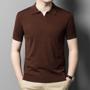 Suéter personalizado para hombre, camisa polo de manga corta, jersey de punto de media manga, suéteres, pullovers con botones, para primavera y otoño - Product Image 6