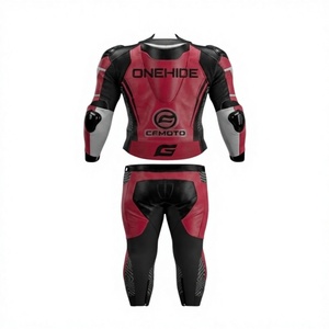 Traje de cuero de vaca premium de una pieza para motociclismo, con protectores y joroba, ideal para carreras y días de pista. - Product Image 2