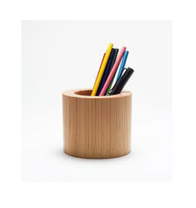 Wood Desktop Pen Holder Stand Polished Wooden Pen Hoder Office <b>Table</b> Decoration Custom Business Pens Pencils Scissors Holder - Product Image 2