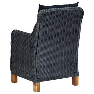 Set di 2 Sedie da Giardino Rotonde in Rattan PE Grigio Scuro, Misura Standard - Product Image 6