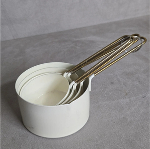 Customized Stainless Steel <b>Measuring</b> Cups And Spoon Set With Ivory Color Powder Coating Wire Made Handle Admirable Look Set - Product Image 3