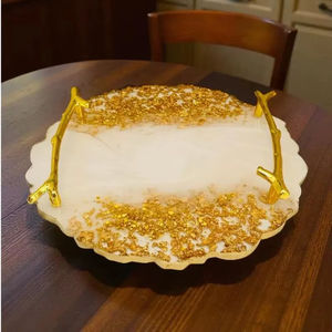 Plateau décoratif en résine en plusieurs couleurs pour la décoration de la maison, plateau en résine de haute qualité - Product Image 1