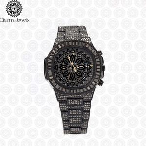 Charm_Jewells Luxury Women's Rose Gold Diamond Watch Analog Dial Sapphire Crystal <b>Chronograph</b> Folding Clasp 40mm - Product Image 2
