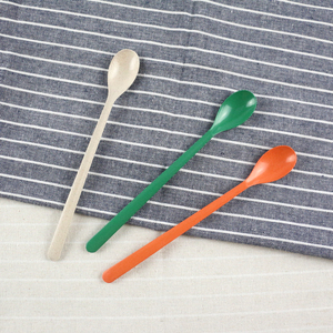 Cucharas de Almidón de Maíz Ecológicas de Alta Calidad, Cucharas de Plástico Biodegradable de Trigo, Cucharas Desechables de Mango Largo para Helado de 15 ml - Product Image 1