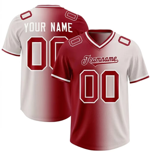 Custom American Football Jersey V-Neck Gradient Color Sublimated Print Breathable Polyester Unisex Adult Teamname 00 - Product Image 3