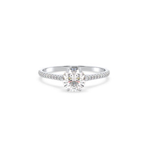 REYES Sparkling Round Brilliant Cut 1.08CT Moissanite Fine Jewelry in 925 Sterling Silver GRA Certified Engagement Rings - Product Image 2