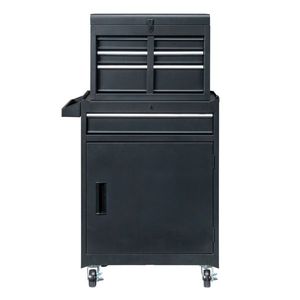Chariot à outils en acier noir avec 7 tiroirs et roulettes, établis roulants et boîtes à outils personnalisables OEM - Product Image 2