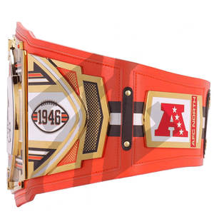 Ceinture de championnat NFL Cleveland Browns 2 mm 4 mm plaquée zinc taille adulte en cuir de vachette confortable et imperméable avec boucle en alliage design 3D - Product Image 3