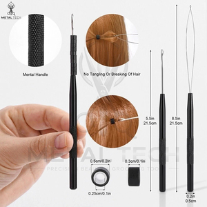 Black Color With Premium Storage Pouch Wholesale Rate All-in-One Hair Extension <b>Tool</b> Kits Beauty For Professional Application - Product Image 4