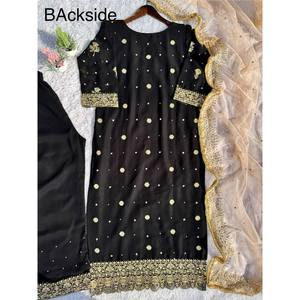 Vêtements de fête pour femmes de créateur haut bas et magnifique ensemble Dupatta - Product Image 6