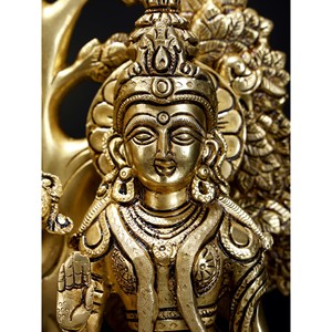 Statue debout de Radha Krishna en laiton, sculpture élégante sous l'arbre, 13 pouces - Product Image 2