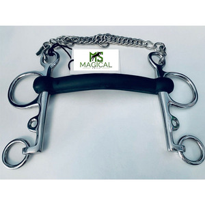 Mors à cheval sur mesure de haute qualité, mors Pelham en caoutchouc, mors en acier inoxydable, toutes tailles disponibles en stock - Product Image 1