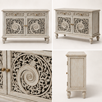 Buffet à 2 portes en bois massif de qualité supérieure, motif spirale, écologique, gain de place, idéal pour salon ou hôtel