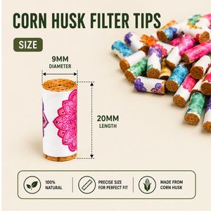 LIPTIPS Filtros de Paja de Maíz Naturales, Ecológicos y Biodegradables para Fumar Cigarros |   Blanco con Multicolor | Tamaño 9x20m - Product Image 2