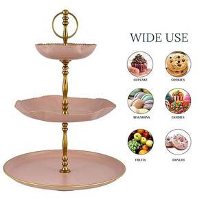 Support à gâteau rond en métal durable, présentoir à desserts haut de gamme, plateau de service pour cupcakes, pour décoration de mariage et fêtes, à prix avantageux - Product Image 5