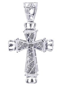 Pendentif Croix en Moissanite et Argent 925 avec Micro-Incrustations de Strass en Cristal, Bijou Unisexe Religieux Tendance, Idéal Cadeau - Product Image 4