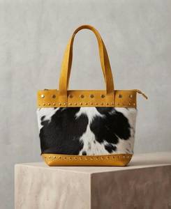Bolso Tote Vintage de Cuero Genuino para Mujer, Gran Capacidad, con Cierre y Tachuelas, para Uso Diario - Product Image 5